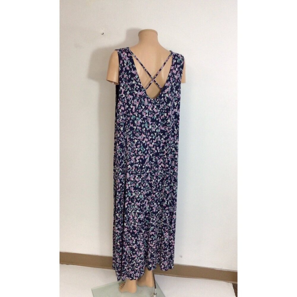 Blue Floral Maxi Dress Y2K Fairy Grunge Womens 2X